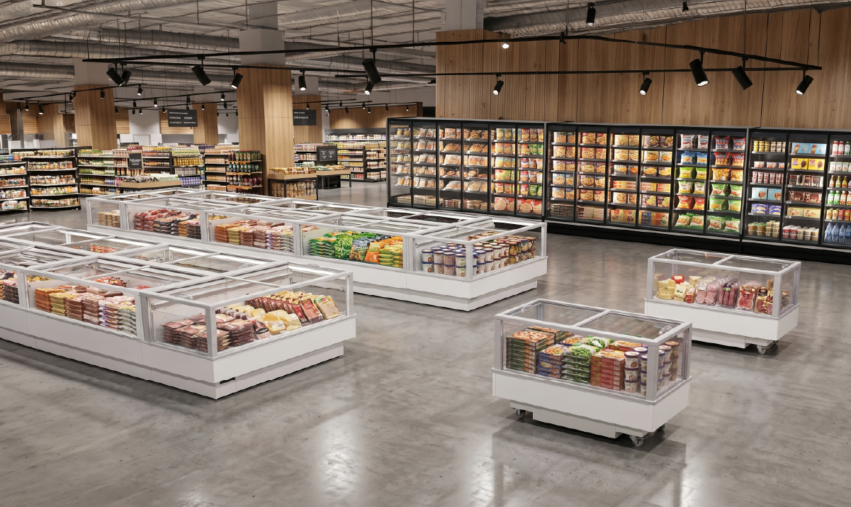 Ilhas FUTURO 2 instaladas em supermercado