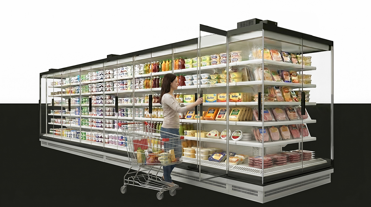 FUTURO 2 panoramic chilled crown end multideck with 180 degrees visibility