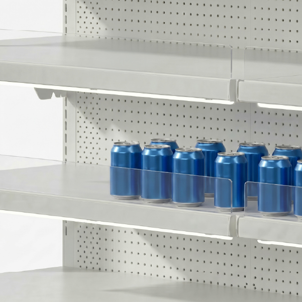 Acrylic product risers for shelves