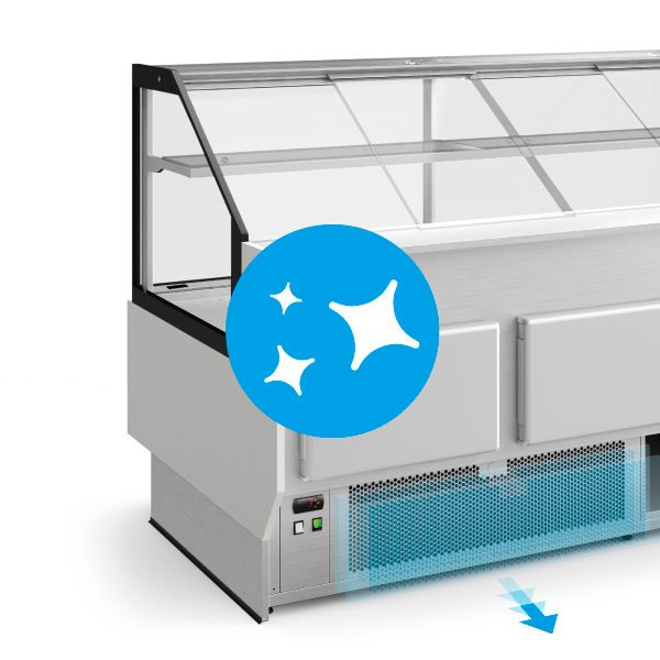 Facil limpeza e manutenção das vitrinas refrigeradas PRESTIGE 2 da JORDAO.